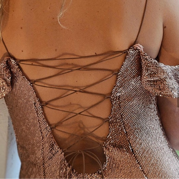 Rachel Zoe rose gold sequin evening gown - size 6 - Picture 2 of 5